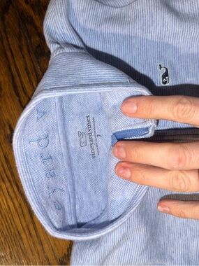 Vineyard Vines Baby Blue Striped Polo with Whale Logo